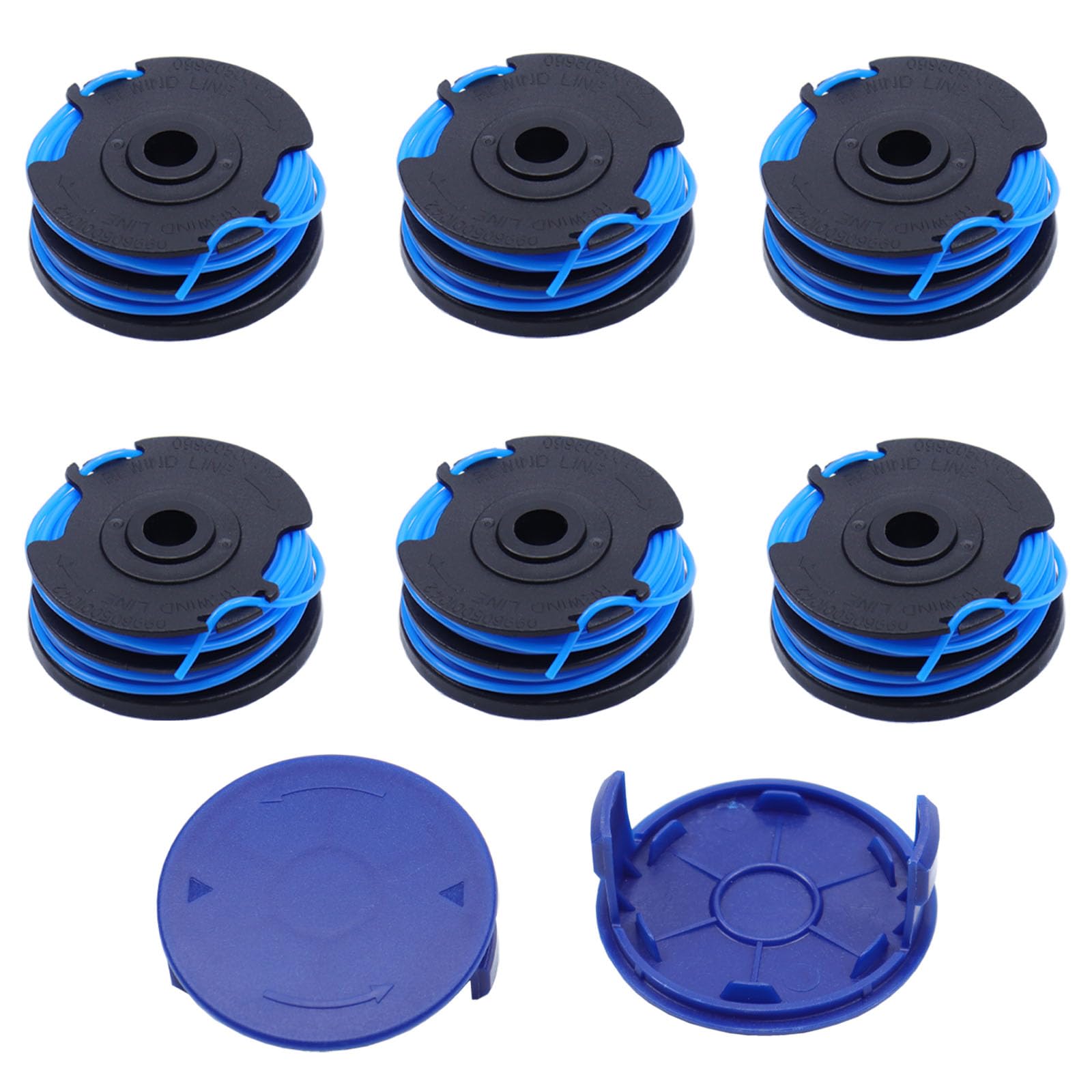 KST-120X String Trimmer Spool Replacement Line 20Ft 0.065" for Kobalt KST 120x-06 String Trimmer, 6-Line Spool + 2 Caps