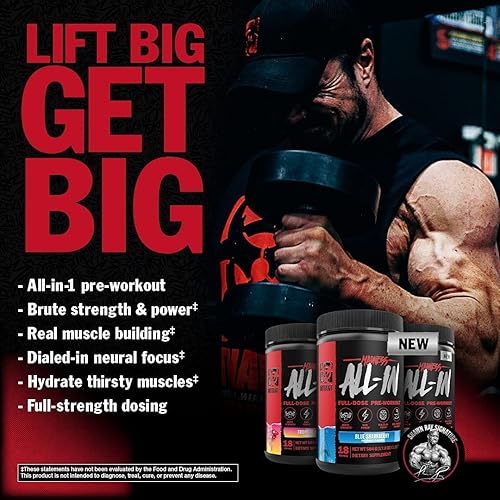 Miniatura 2 de Mutant Madness All-in - Preentrenamiento dosificado completo, ciclón tropical, 18 porciones, 17.78 oz (17.8 onzas)