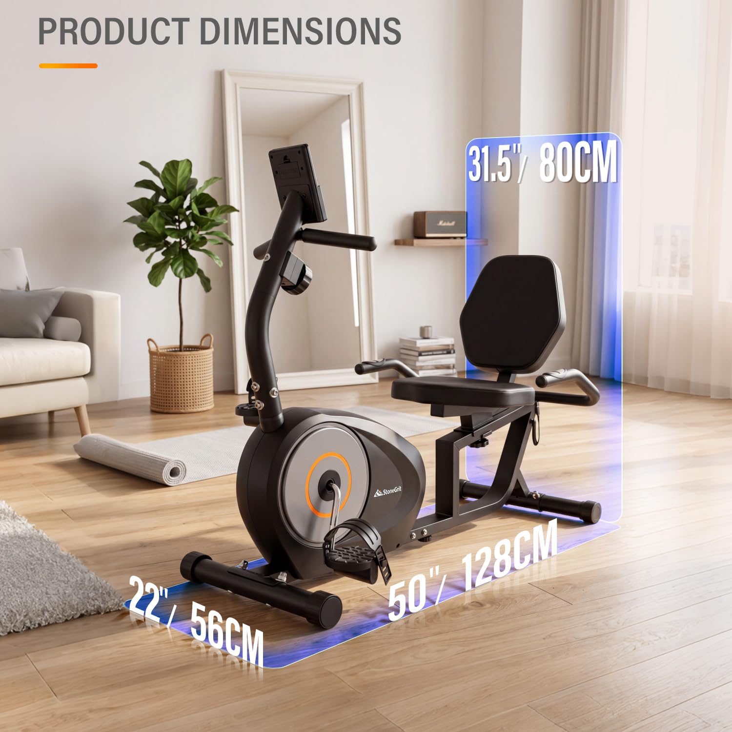 Cyclette reclinata per casa con connettività app, cyclette silenziosa a resistenza magnetica con monitor LCD, maniglia per la frequenza cardiaca, sedile e schienale regolabili, pedali con