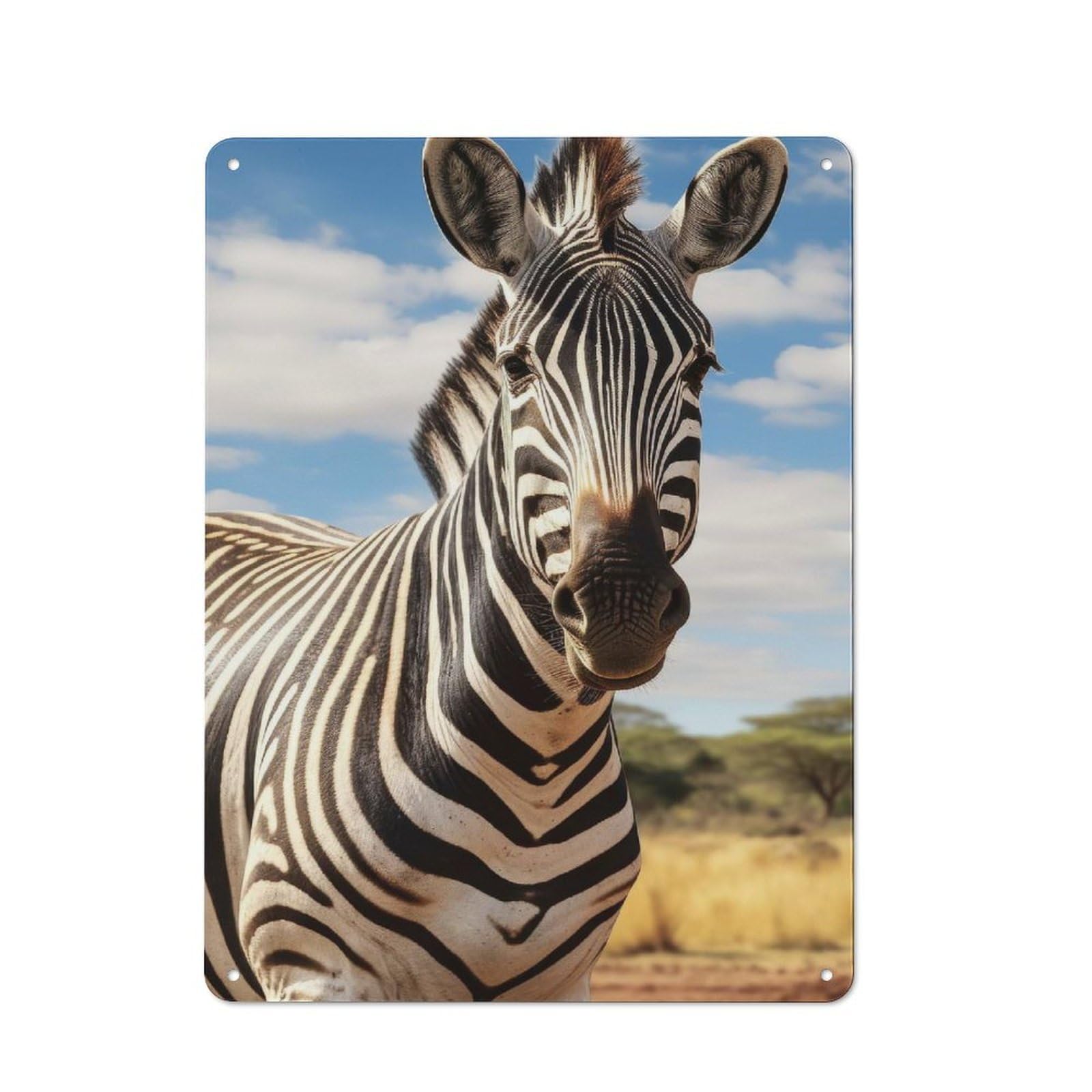 Zebra Vintage Metal Wall Decor 40x30cm, Vintage Metal Sign for Cafe, Bistro, Bakery Or Restaurant