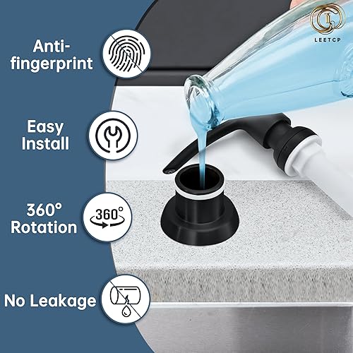 Miniatura 6 de Dispensador de jabón para fregadero integrado sin manchas, dispensador de jabón para debajo del fregadero con bomba ABS, dispensador de jabón para