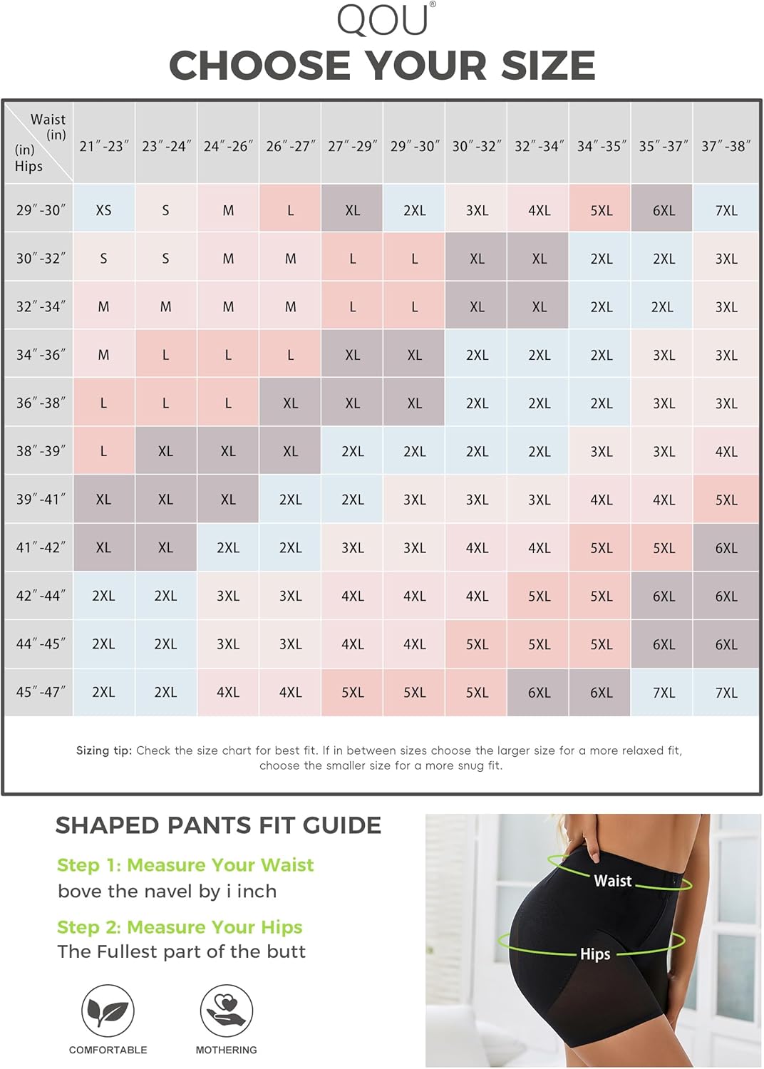 QOU Women Shapewear Shorts Tummy Control Mid Waisted Seamless Body Shaper Girdles Thigh Slimmer Black - Image 6