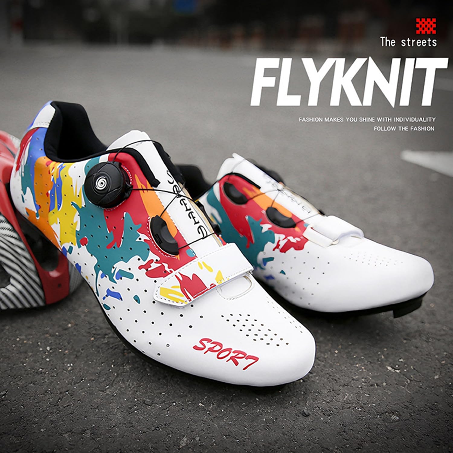 Męskie buty kolarskie szosowe, buty kolarskie unisex, MTBbuty rowerowe, kompatybilne z pedałem SPD-SL i kompatybilnymi z SPD/Look KEO Cleats 36-47
