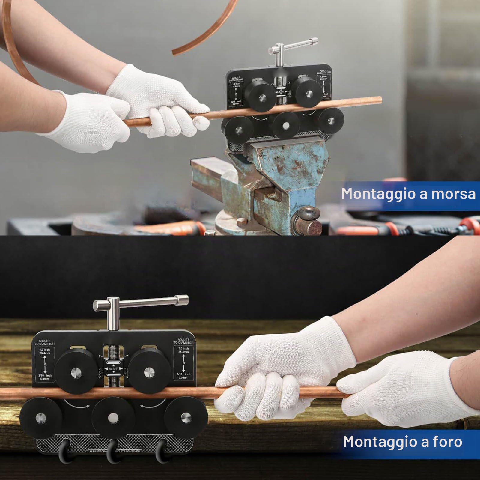 Raddrizzatore per Tubi - Raddrizzatore per Tubi per Diametri 3/16-1,0, Raddrizzatore per Linea Freno, Servofreno, Piegatubo per Linea Freno, Tubi in Alluminio Morbido e Rame