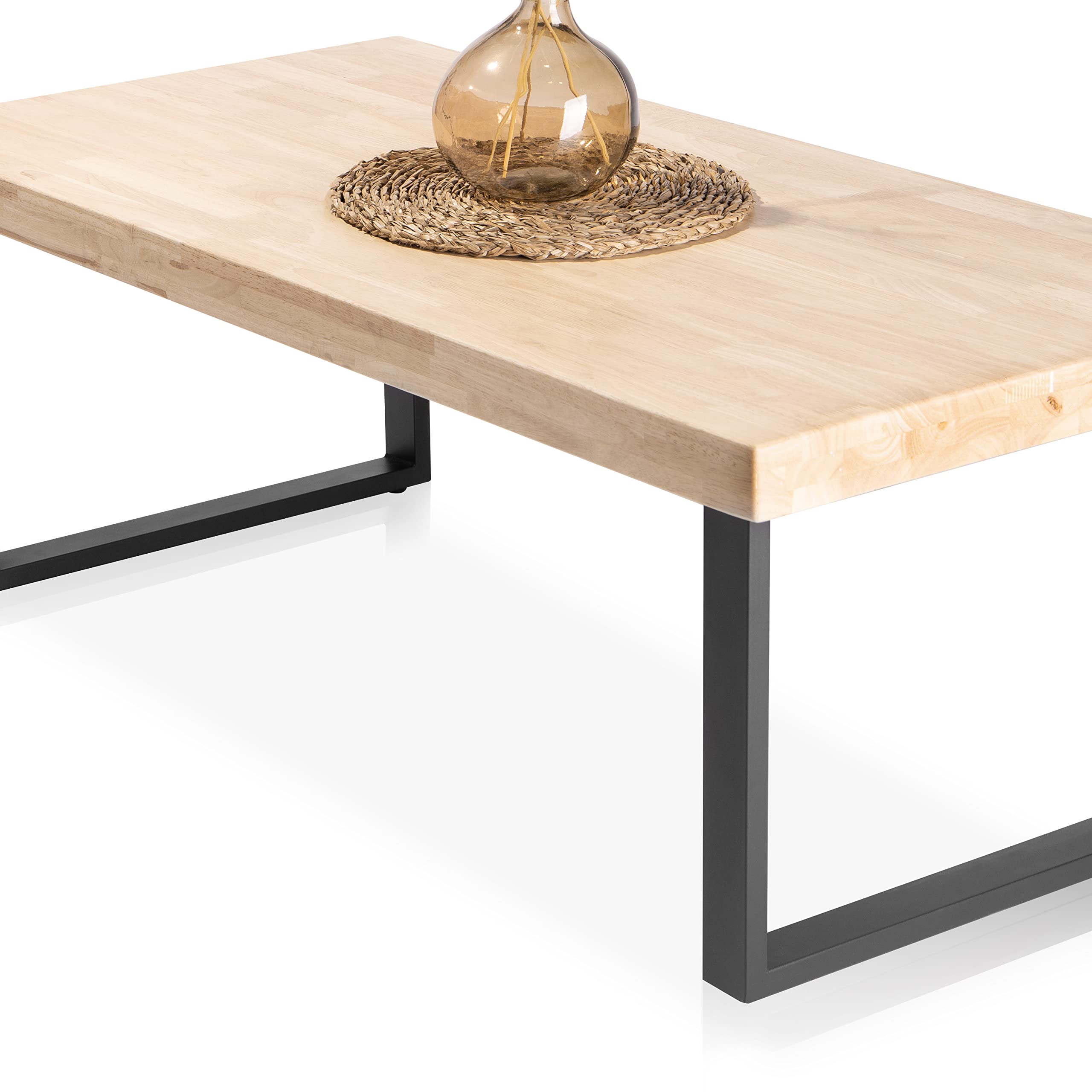 Adec Group duehome | Natural, Mesa de Centro, Mesita de Comedor, Color Roble Salvaje y Negro, Medidas: 60 cm (Ancho) x 120 cm (Largo) 43,5 cm (Alto)