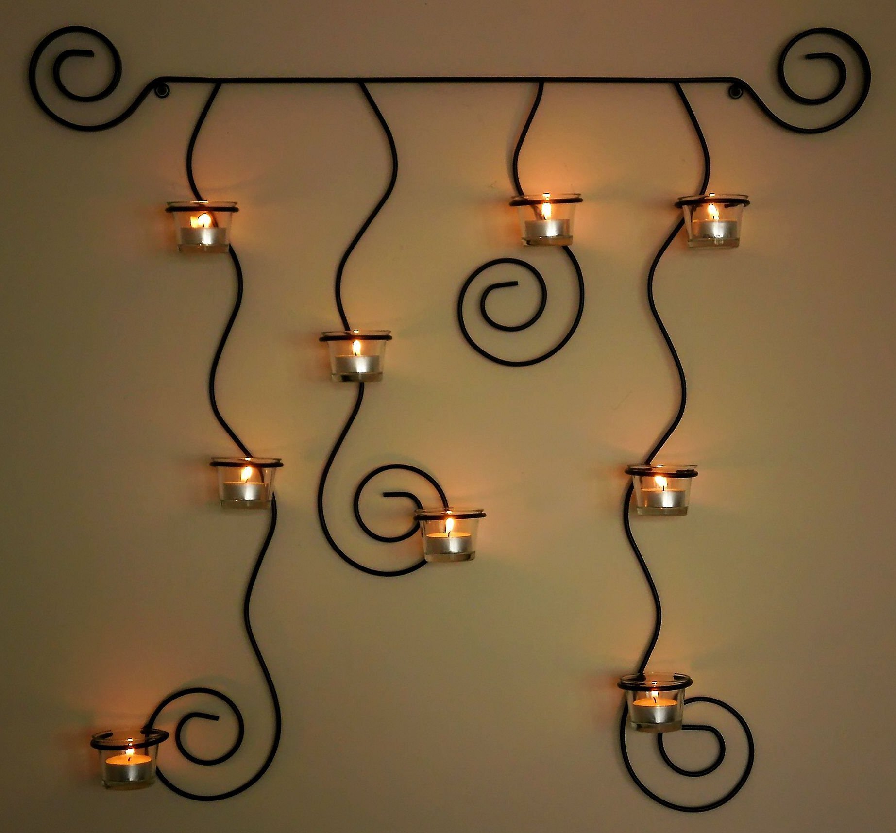 DanDiBo Wandteelichthalter LYSA Wandkerzenhalter Metall 74 cm Teelichthalter Kerzenhalter