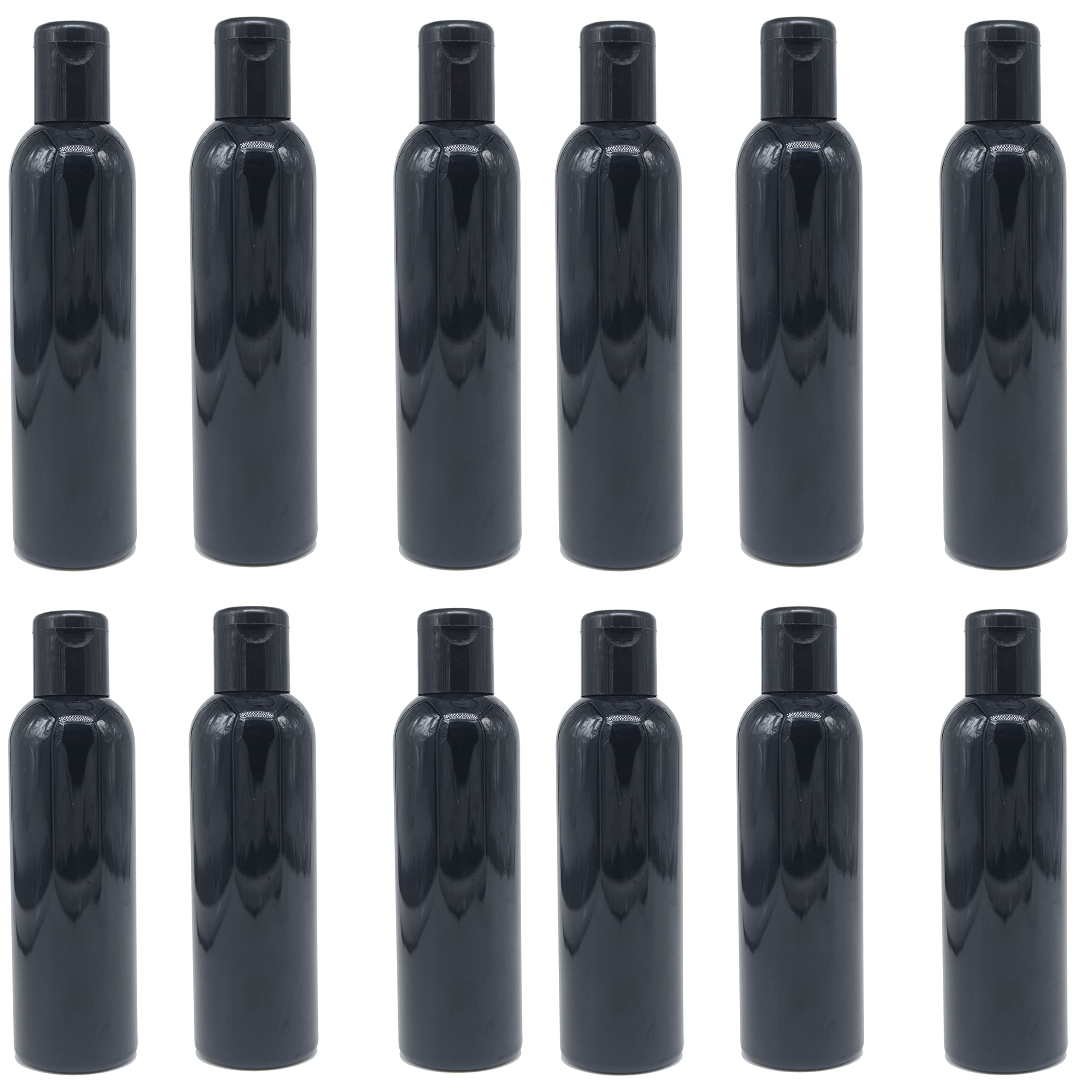 Hunky Dory 12pcs 100ml Empty Black Plastic Bottles Refillable Travel Size Cosmetic Containers Small Leak Proof Squeeze Bottles with Black Flip Cap for Toiletries,Shampoo, Beauty Use (Pack of 12)-picture-22