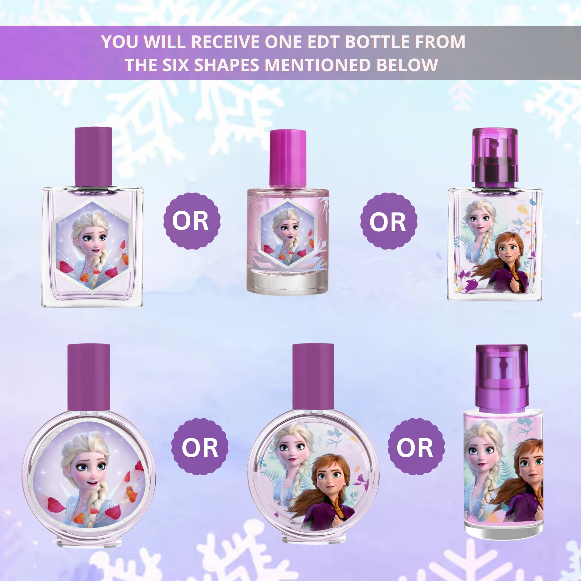 Frozen II Perfumy dla dzieci: woda toaletowa w pięknym szklanym flakonie i zamknięciem koronowym z Anną i Elsą, zapach dla dziewczynek (30 ml)
