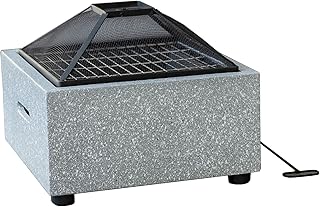 Fire Pit Fire Pit Outdoor Fire Pit, Fire Pit Table with Barbecue Grill, Square Courtyard Fire Pit, Garden Wood Fire Pit