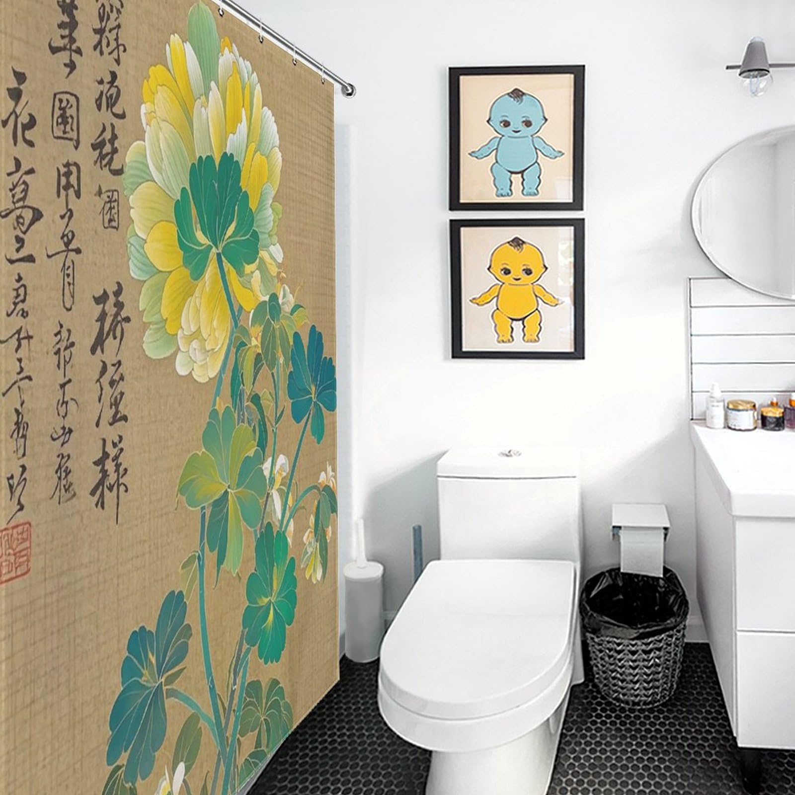 Rideau de douche style chinois pour transformer votre bain en un voyage sensoriel unique