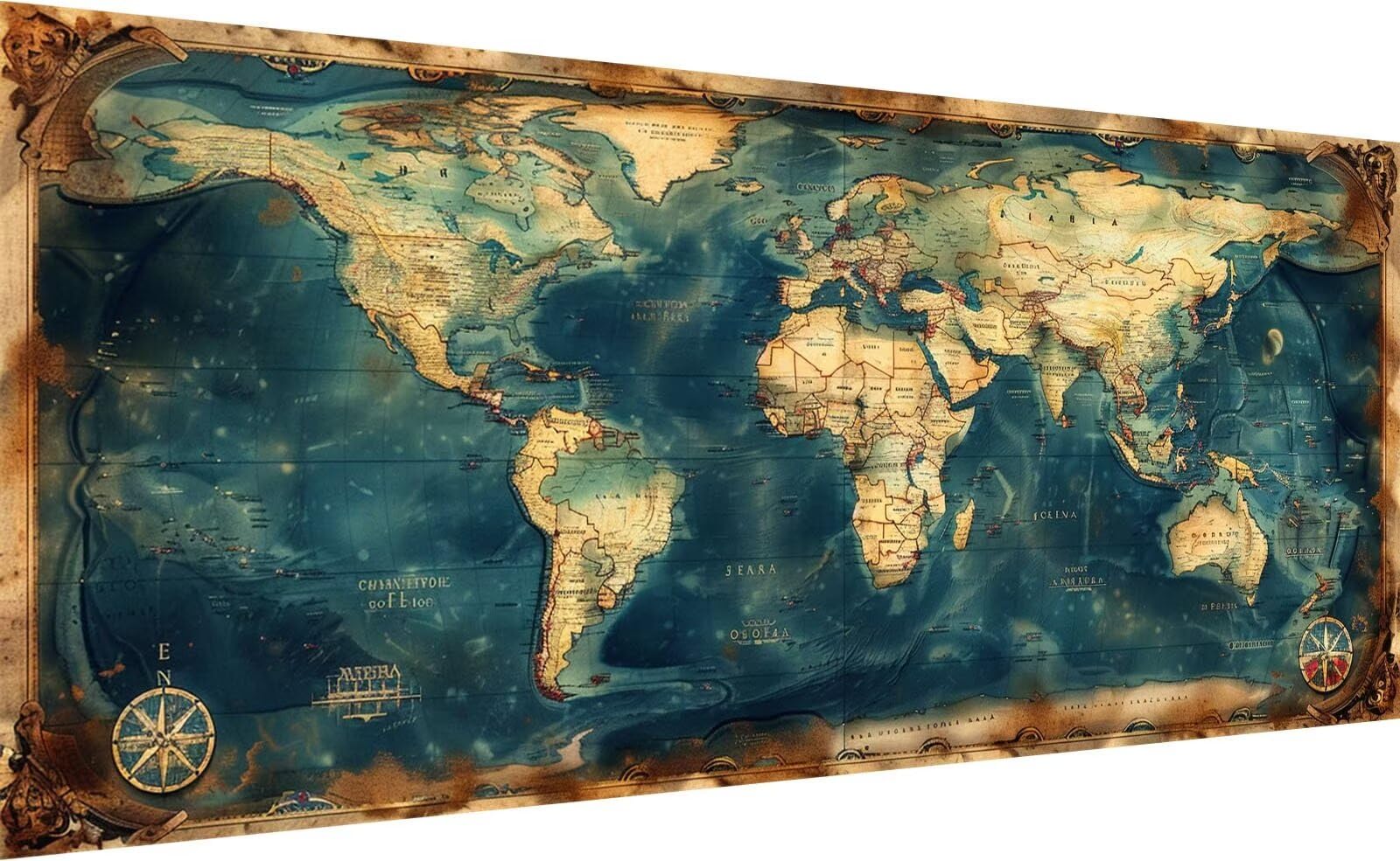 Zestawy do malowania diamentami 5D, mapa świata, zestaw artystyczny dla dorosłych, do samodzielnego wykonania, pełne okrągłe wiertło, retro, sztuka diamentowa, malarstwo, kryształ górski, haft