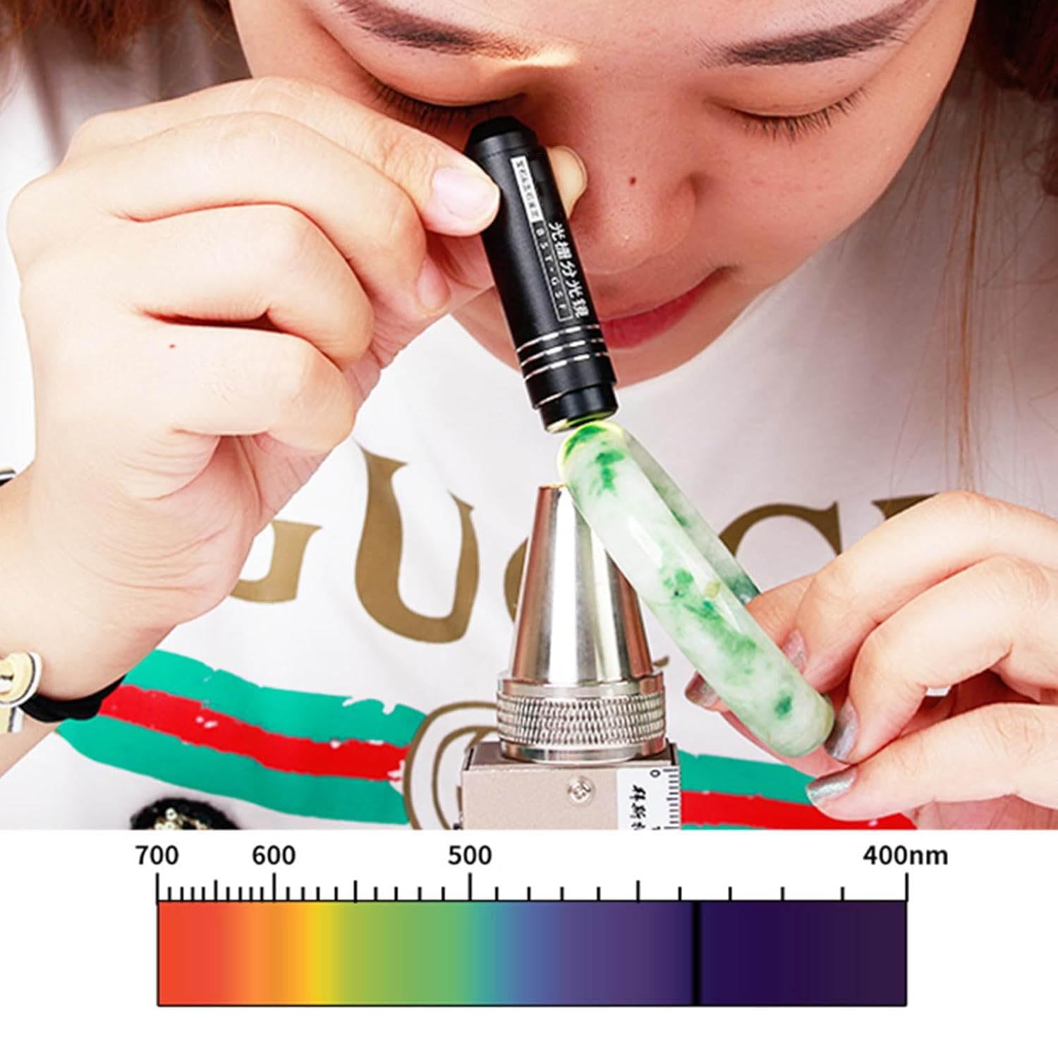 Spectroscope Gemmologique À Réseau De Diffraction De Petite Taille, Spectroscope Portatif, Réseau (précision De 2nm), Évaluation des Outils D'évaluation des Bijoux en Jade Et en Jade