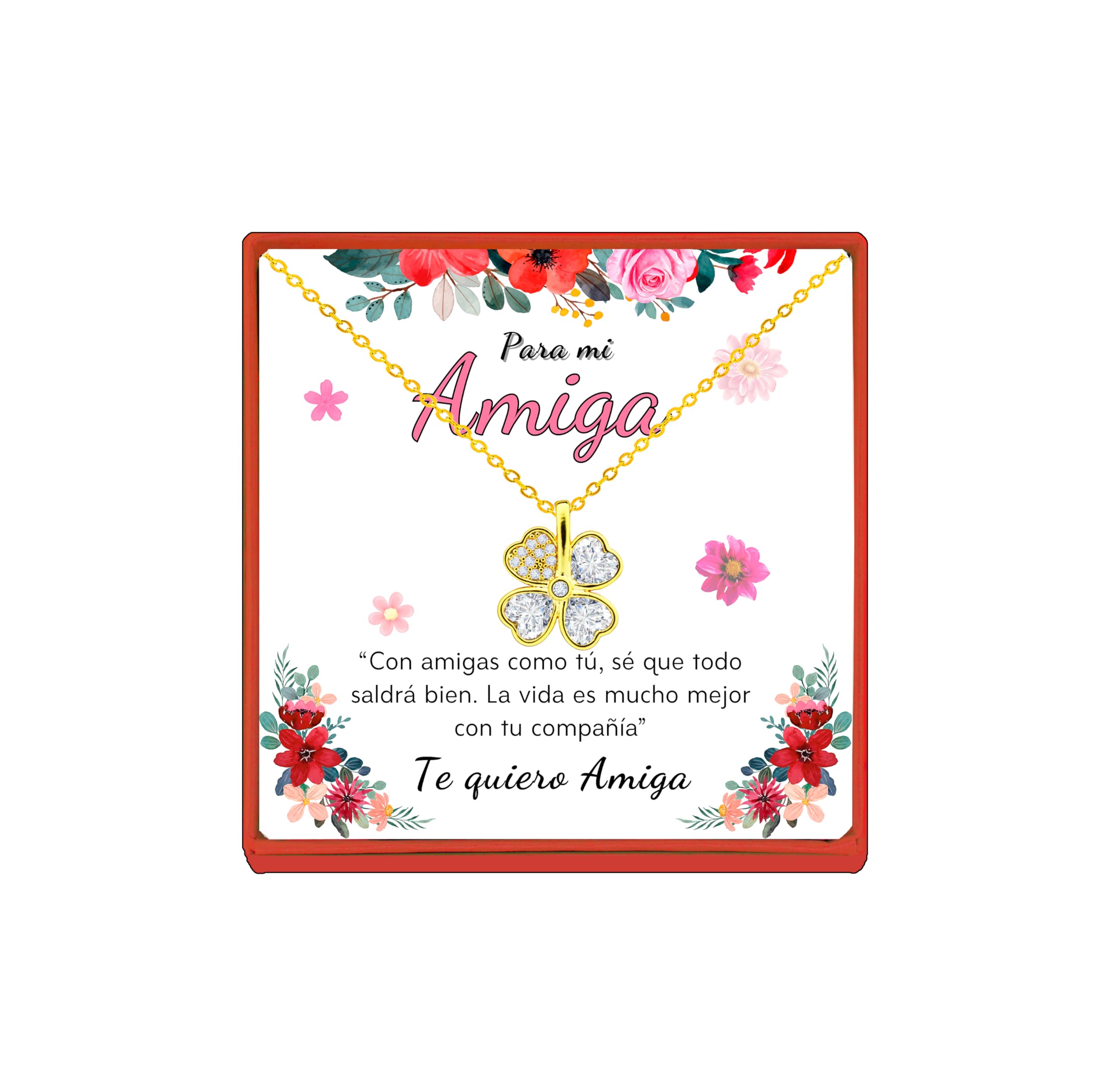 Only faithCollar Regalo para Mamá Chapado en Oro 14K con caja de regalo y mensaje especial Dia de la Madre Cumpleaños de Mamá
