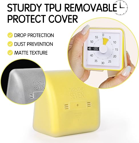 Miniatura 9 de Temporizador visual con funda protectora, temporizador de cuenta regresiva de 60 minutos para niños, autismo, TDAH, aula, oficina en casa, reloj de