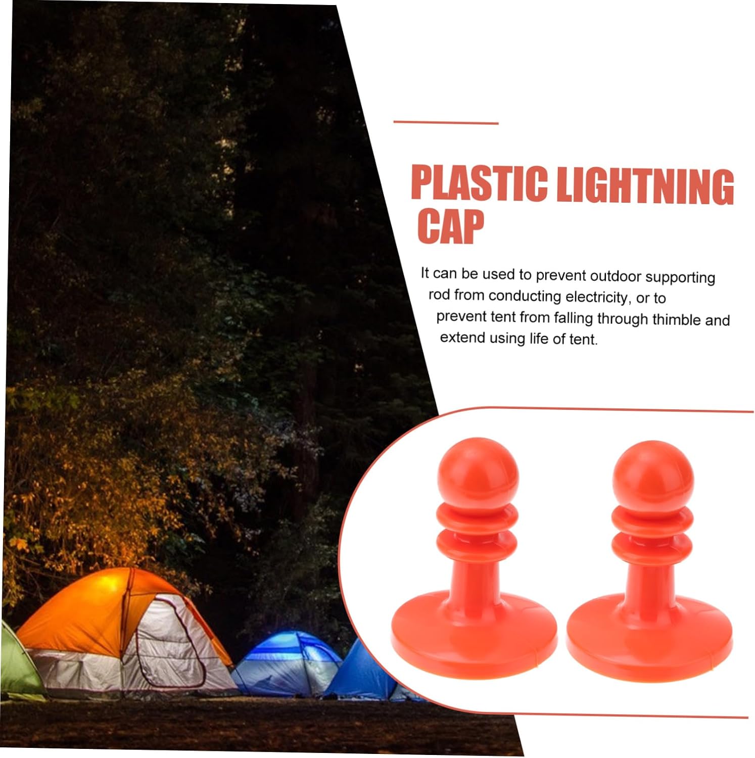 4pcs Camping Hat Stab Case Lightweight Protective Cover for Tent Poles Rain Guard for Awning Support Essential Outdoor Gear for Hiking and Camping Activities image 4