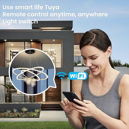 Miniatura 2 de Interruptor de luz de pared inteligente WiFi, control múltiple de 3 vías, interruptor táctil Wi-Fi de 2.4 GHz, requiere cable neutro, se adapta con