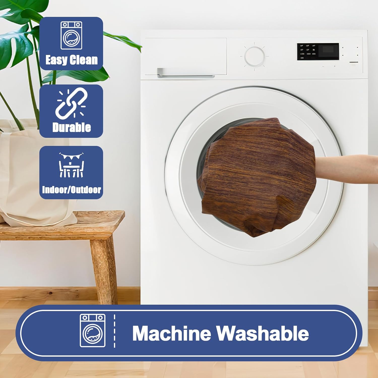 Smiry 2 Pack Rectangle Table Cloth 6 Foot, Waterproof Elastic Fitted Tablecloths, Windproof Washable Polyester Table Cover for Picnic, Camping, Outdoor (Brown, 30"x72")