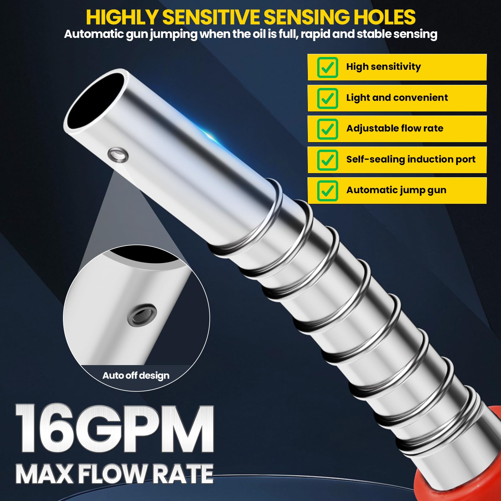 Dieselpumpe 550W,20-60l/min Heizölpumpe mit Düse und 4m Schläuchen zum Fördern von Diesel，Kerosin und Heizöl,Tragbare Kraftstoffpumpe Für Haus, Bauernhof & Baustelle