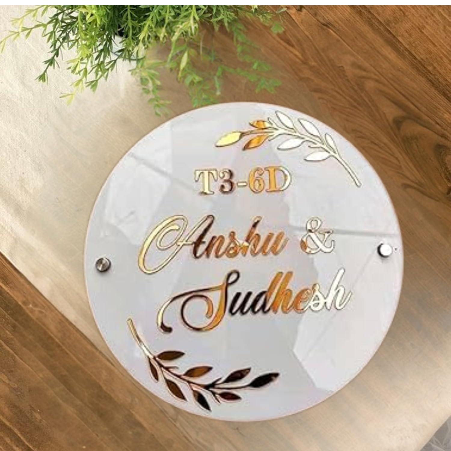Wood Customized Home Entrance Wall Décor Hanging Signage Name Plate For Home, Flat Door Decoration, Office, Hotel, Shop Décor(DN-11) - (Pack Of - 1), White — Amazon image 6