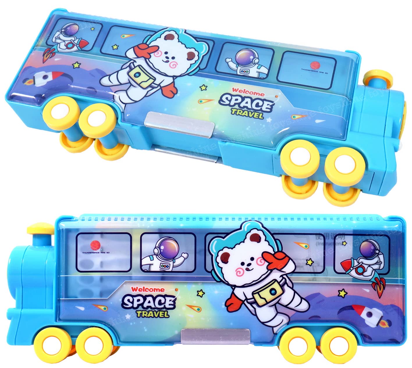 Toyshine Space Travel Train Pencil Box with Moving Tyres and Sharpner for Kids - Blue (B0C6TT31LZ) Amazon Price History, Amazon Price Tracker