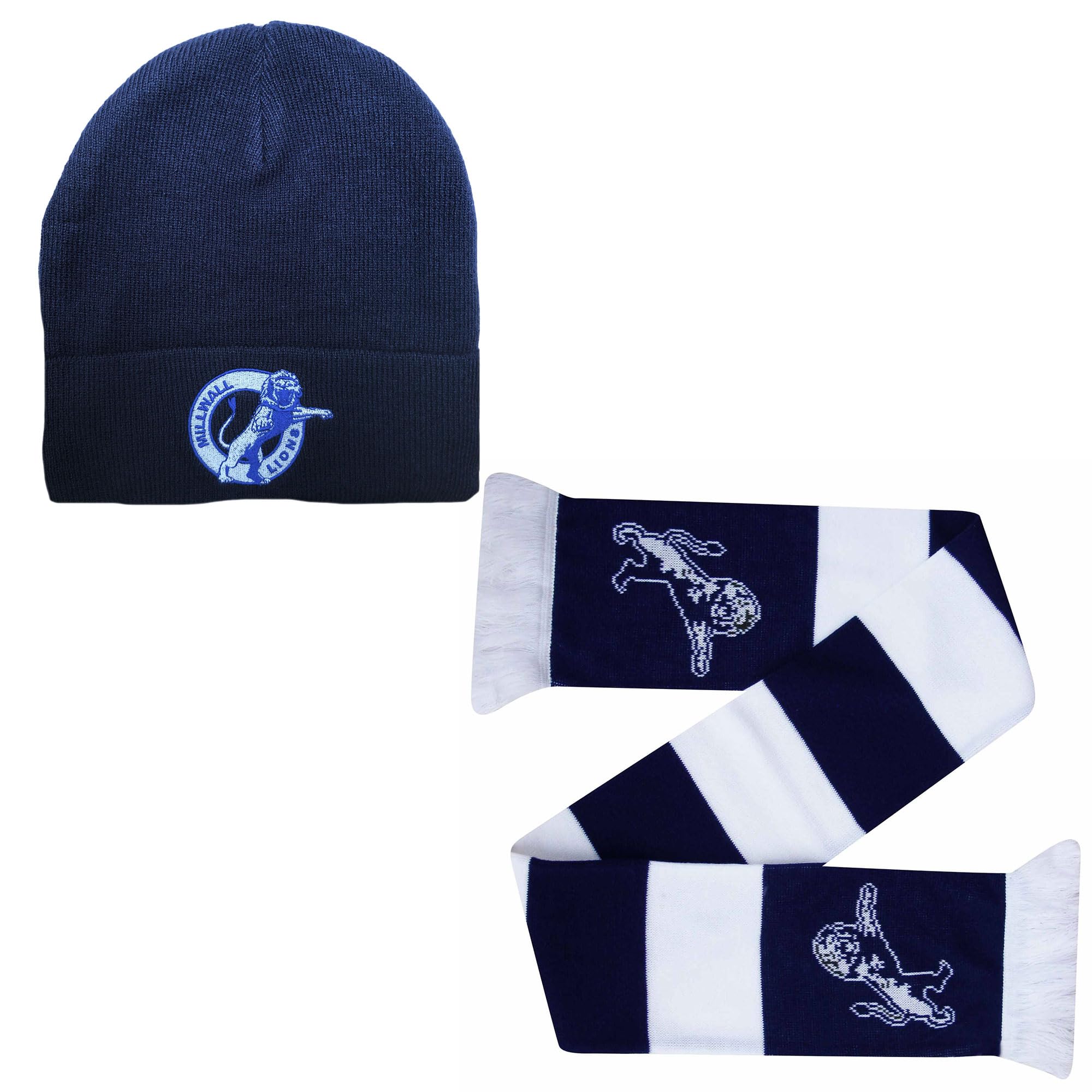 Beyond Happy Unisex Multicolor Millwall Bronx Hat And Scarf Set - Lions Supporters' Accesories Set