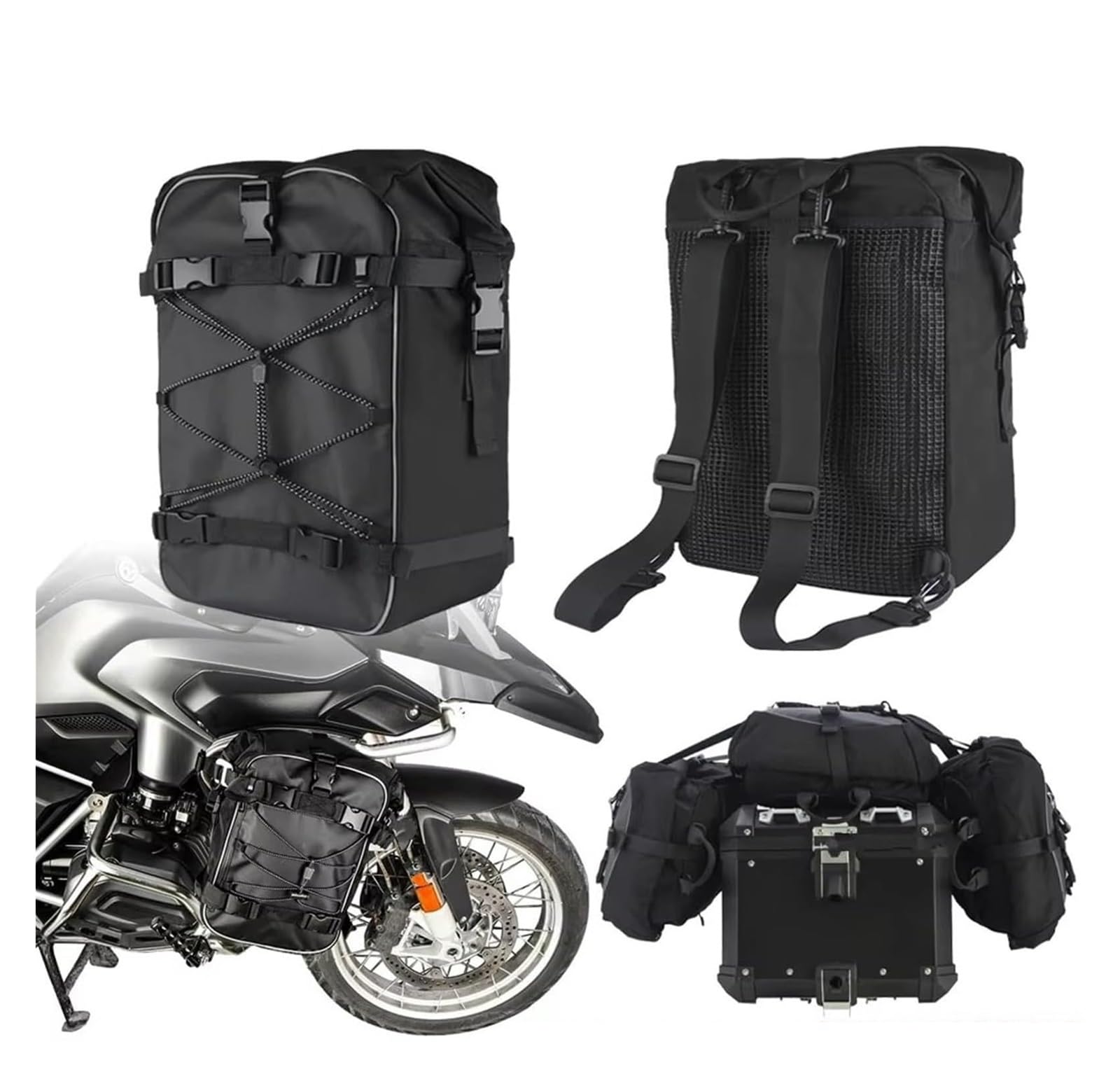 Moto Paraurti Borsa per Moto per Guzzi per V85TT per Adventure 850 Borsa Zaino Laterale da Paraurti Bagaglio Sella(30L)