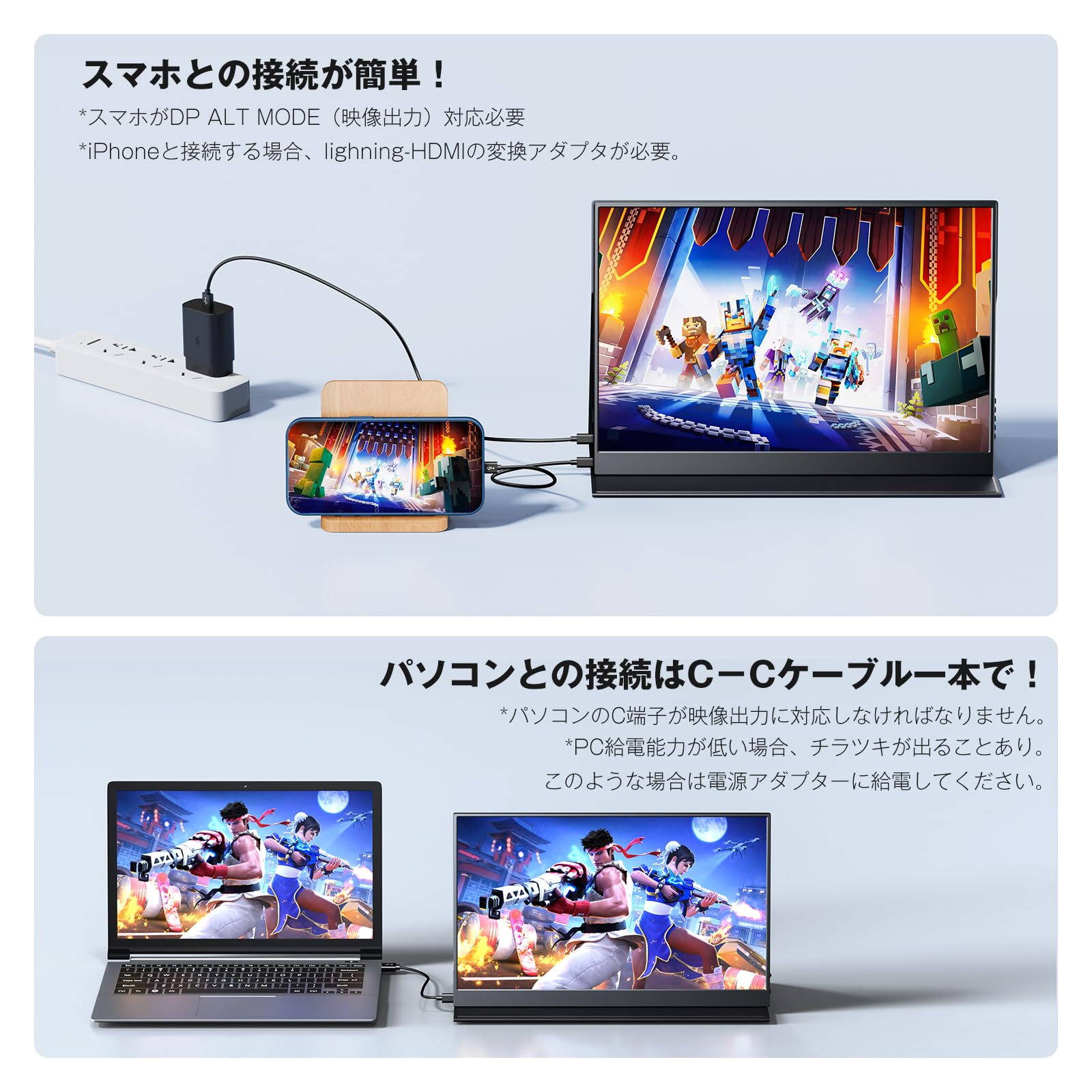 Amazon.co.jp: KEEPTIME モバイルモニター 14インチ 2K解像度 モバイル