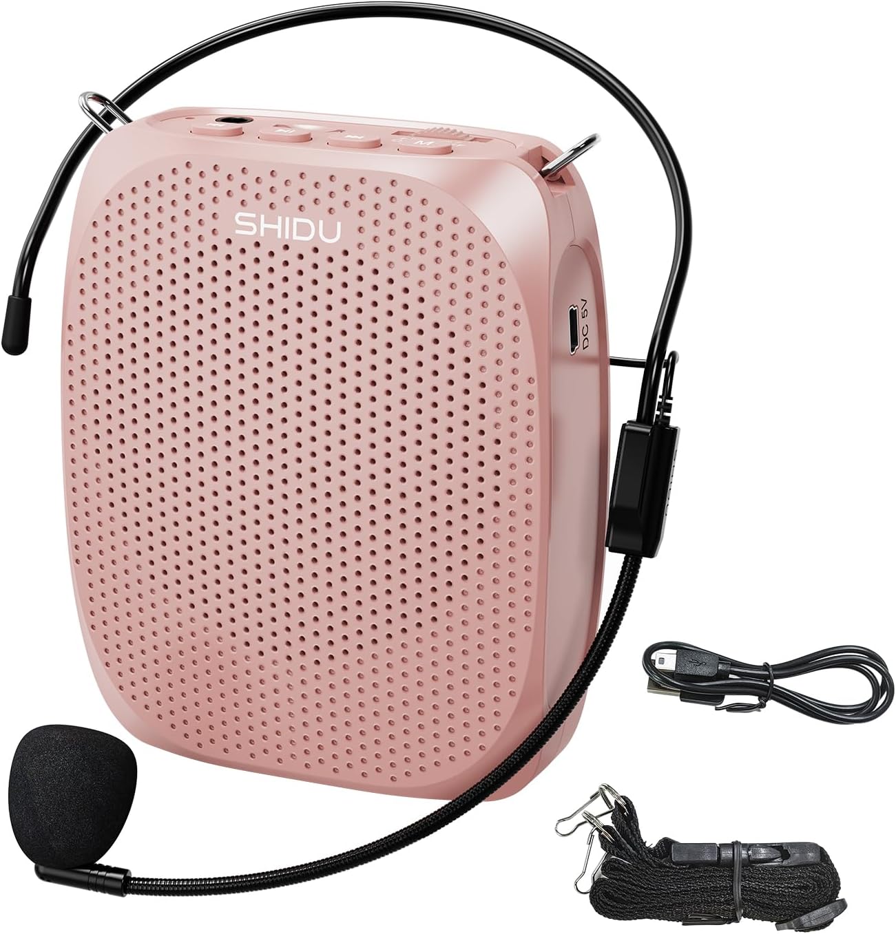 SHIDU Voice Amplifier Teachers,Megaphone Speaker Portable PA System with Microphone Headset(Work of 12hours) Supports MP3 Format Audio for Tour Guides Coaches Yoga Fitness Instructors