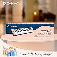 Vista 8 de CAHAYA - Instrumento Melódica de 32 teclas: boquilla de doble tubo, teclado de piano de aire, instrumento musical con bolsa de transporte, regalo