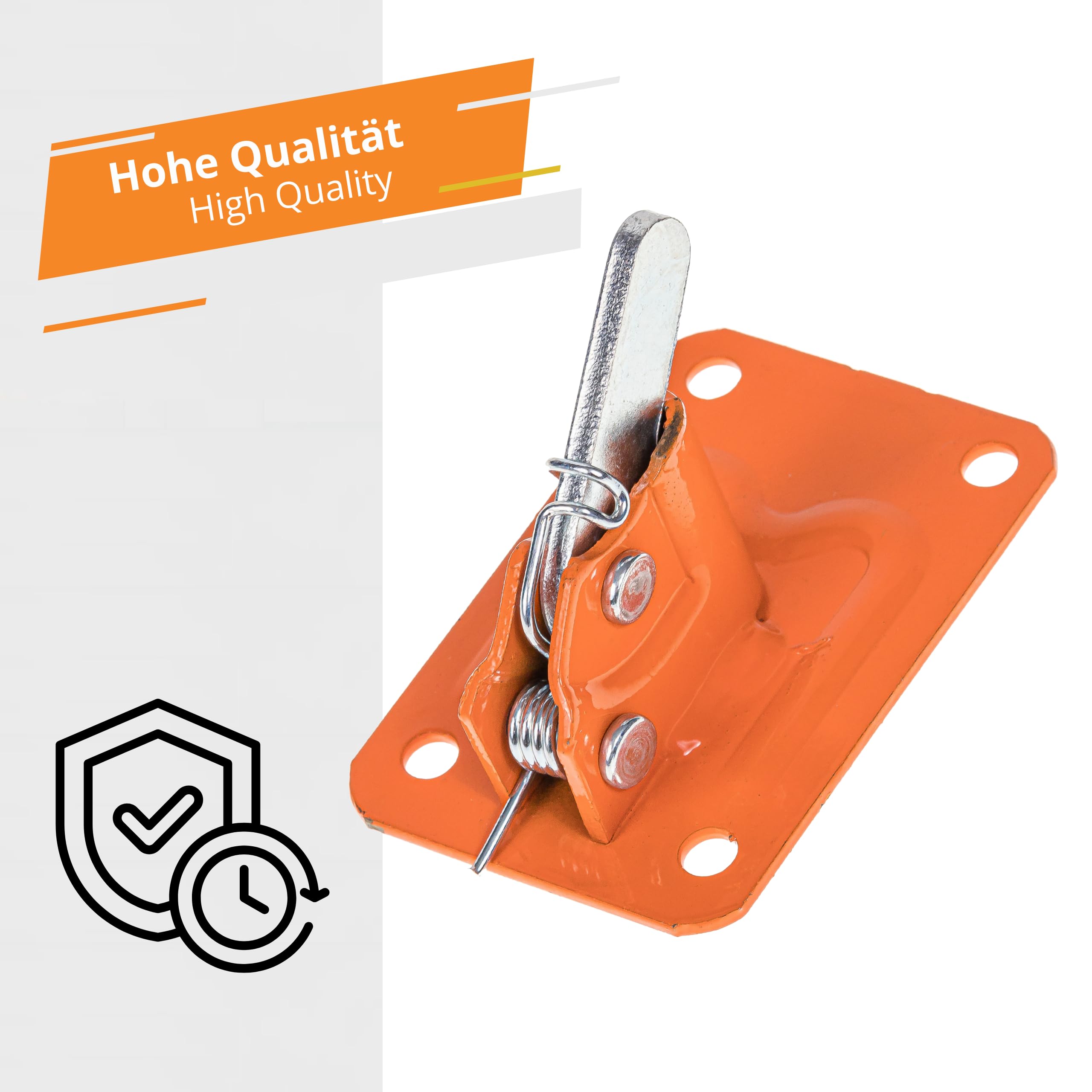 INTAKO 50 Stück Schalungsklemmschloss – Exzenterklemme 70 x 100 mm, Schalungsschloss Spannfrösche 6–10 mm für Bewehrungsdraht, Spring Clamp/Rapid Clamp - Schalungszubehör (Orange)