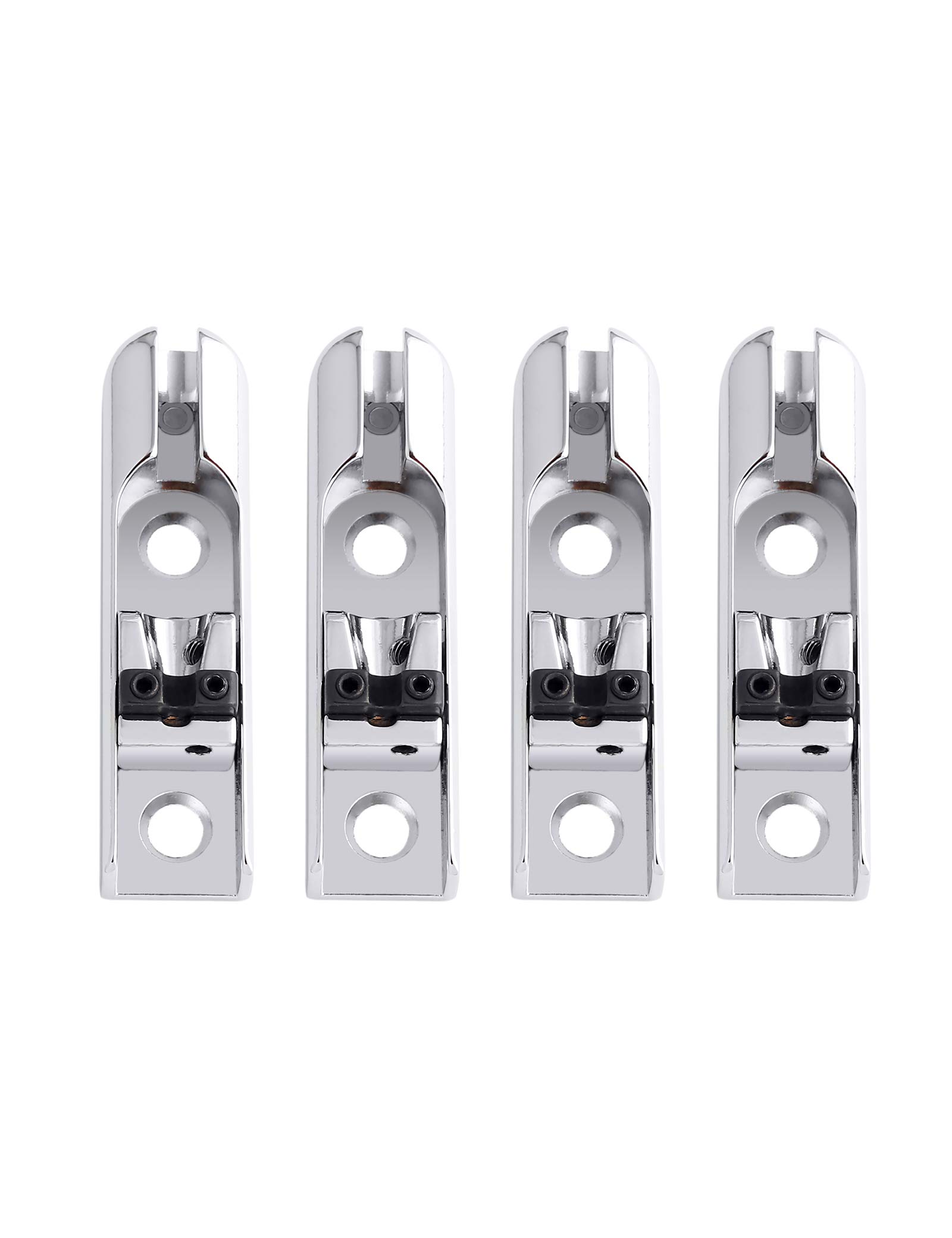 Holmer Bassgitarre Steg Einzelne Bassbrücke Saitenhalter Single String Bass Bridge für 4 Saiten Bass Gitarre Heavy Duty Zink Sattel (Chrom)