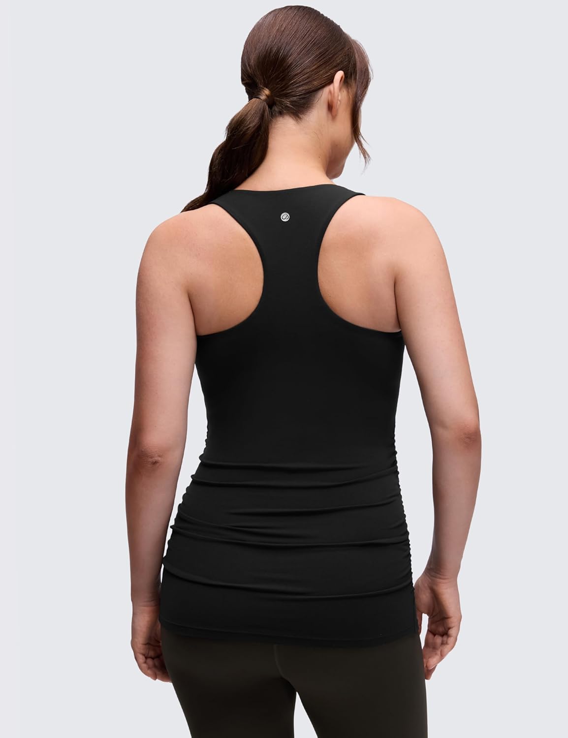 CRZ YOGA Butterluxe Maternity Racerback Tank Tops - Ruched Sleeveless Womens Pregnancy Yoga Workout Shirt with Built in Bra - Image 2