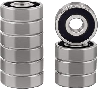 XiKe 10 Pcs 6302-2RS Double Rubber Seal Bearings 12x37x12mm, Pre-Lubricated and Stable Performance and Cost Effective, Deep Groove Ball Bearings.