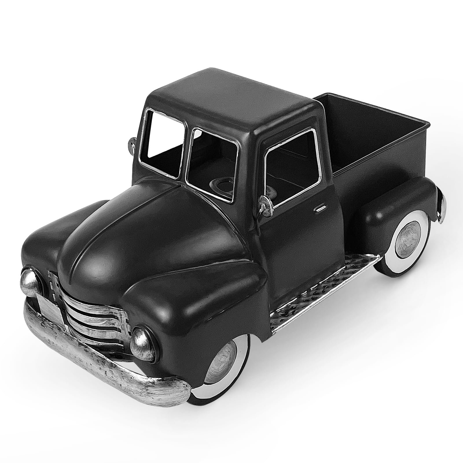 FGYPYLFF Farmhouse Black Truck Decor, Metal Pickup Truck Car Model, Vintage Truck Christmas Decor, Farmhouse Table Decor,Retro Truck Decor, Decorative Tabletop Storage