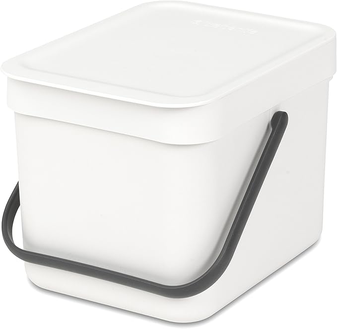 Brabantia Sort & Go Food Waste Bin (6L / White) Small Countertop