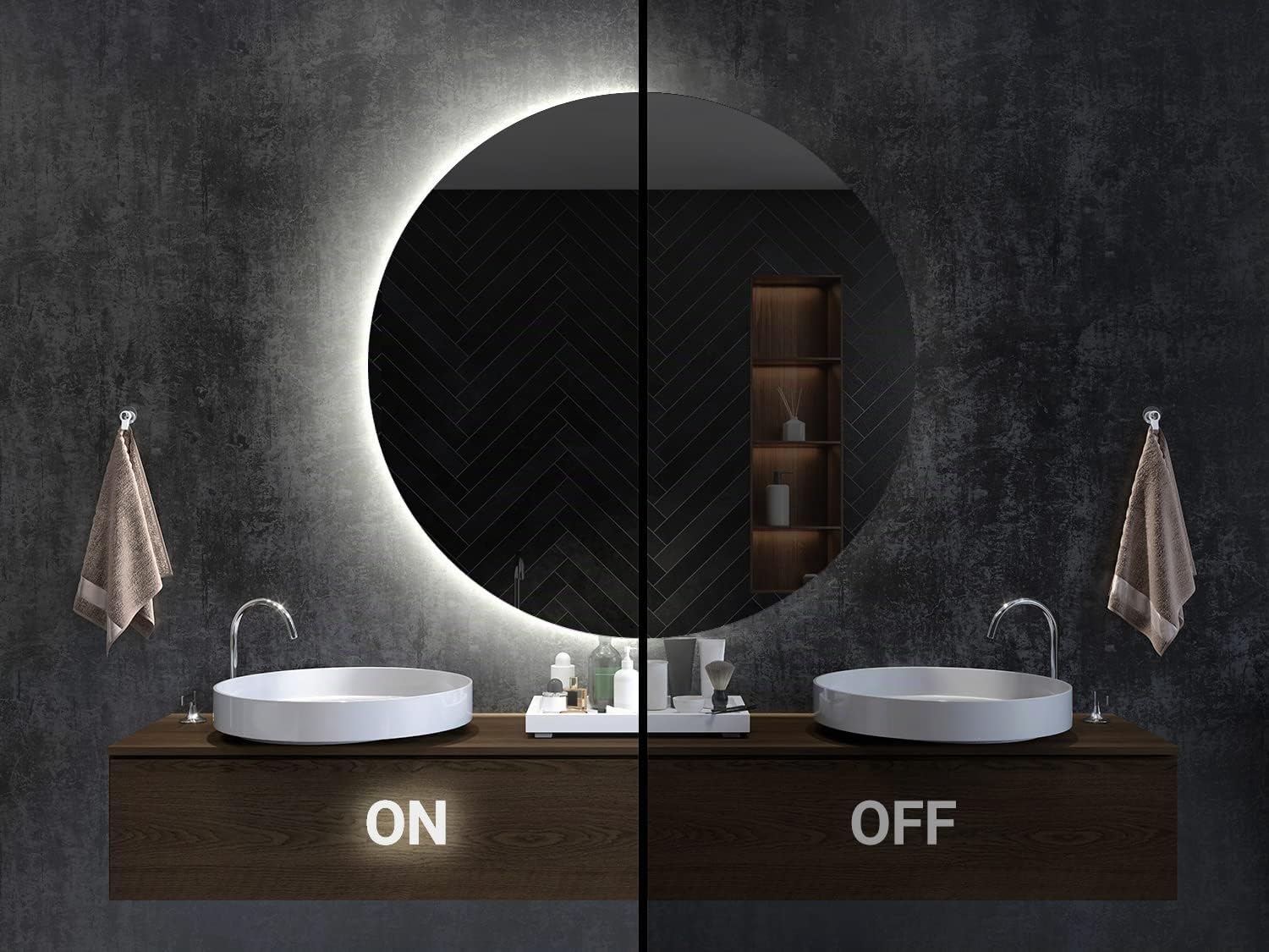 Specchio LED Ovale 46×80 cm da Parete Senza Cornice | Illuminazione Luce Calda 3000K | Specchio Moderno Minimal per Bagno, Camera, Ingresso e Zona Living