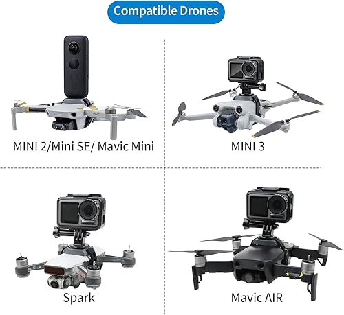 Miniatura 2 de Hanatora Soporte de montaje de expansión de cámara con adaptador para DJI Mini/Mavic Drone, accesorios de soporte de conector de cámaras deportivas