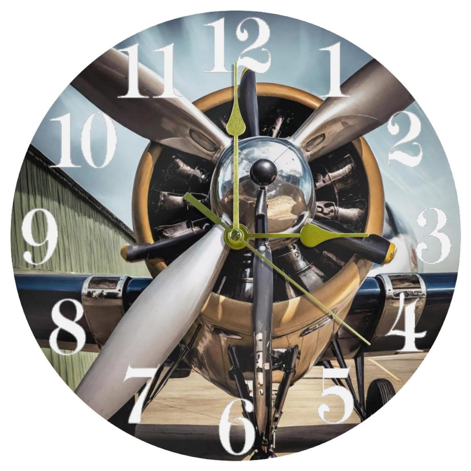 Horloge murale hélice de jet d'avion silencieuse pour retrouver le calme à la maison