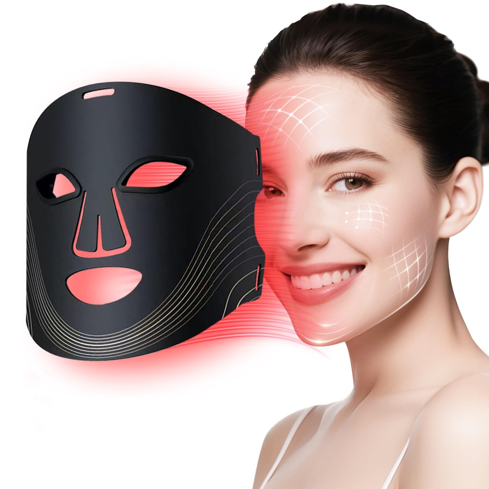 Red Light Therapy Mask for Face 7 Modes Led Face Mask Light Therapy with Eye Protection and Remote