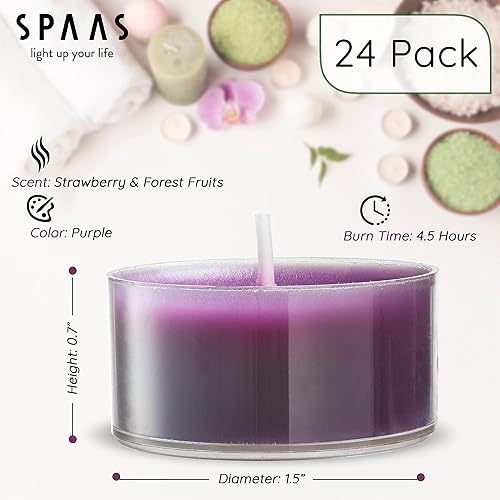 Miniatura 3 de SPAAS Velas perfumadas de té en tazas transparentes, fragancia de fresa y frutas del bosque, velas perfumadas de primera calidad para spa, romántica