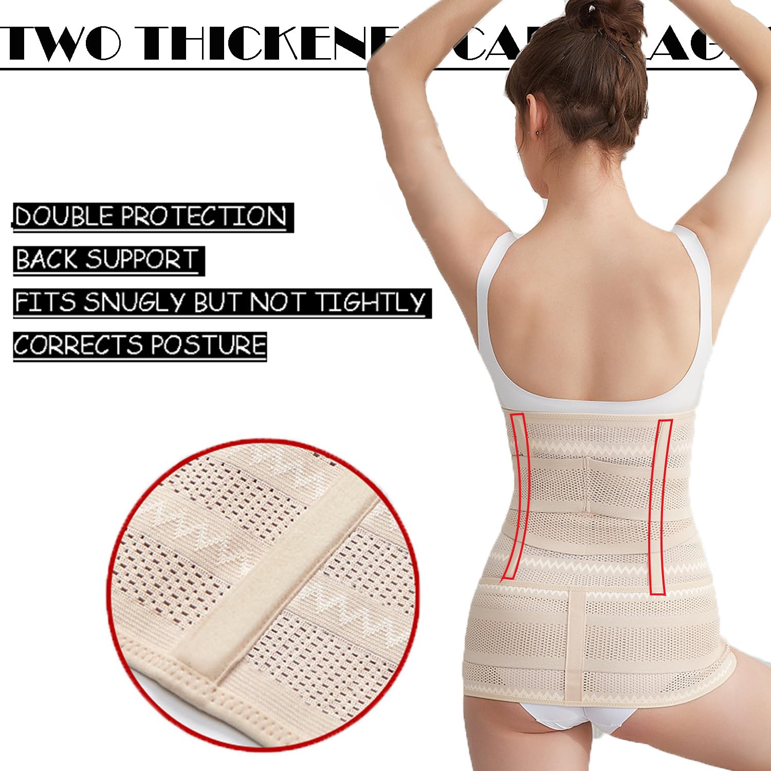Cintura postpartum 2 in 1 da donna dopo la nascita, supporto per la pancia, cintura per il recupero della pancia, cintura per il recupero della pancia, cintura per la schiena (bianco, XL)