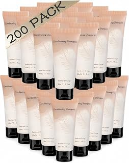 2 in 1 Shampoo and Conditioner Bulk 200 Pack Double Sealed Travel Size Shampoo & Conditioner 2in1 Set Hotel Supplies and Toiletries for Guest