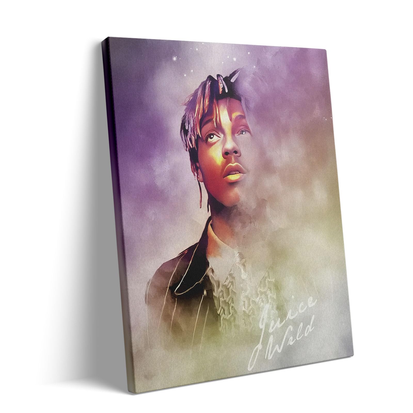 Juice WRLD Canvas Wall Art Decor - 11X14 inch Inspirational Rapper Portrait Artwork with Dreamy Clouds, Modern Hip-Hop Music Decor for Bedroom, Living Room or Studio Wall Decoration