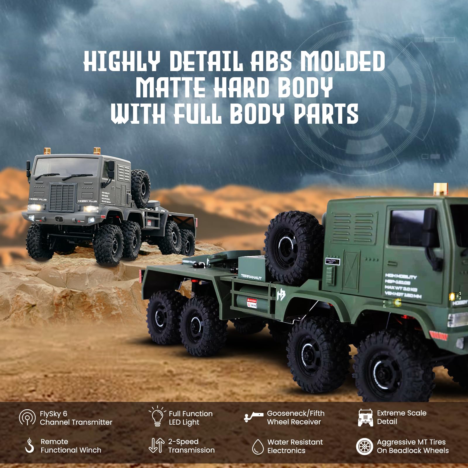 HOBBYPLUS Helidirect 1/18 RC Crawler CR18P Terranaut 8x8 RC Truck