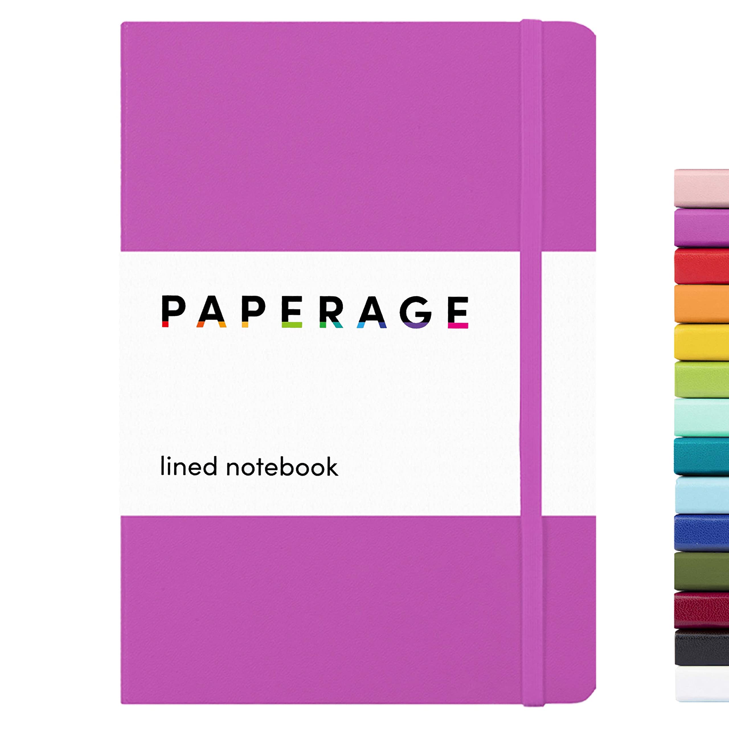 PAPERAGELined Journal Notebook, (Raspberry), 160 Pages, Medium 5.7 inches x 8 inches - 100 GSM Thick Paper, Hardcover