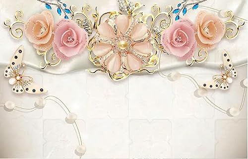 Papel pintado personalizado 3D lavanda flor alivio flor TV fondo pared sala dormitorio decorativo papel de pared