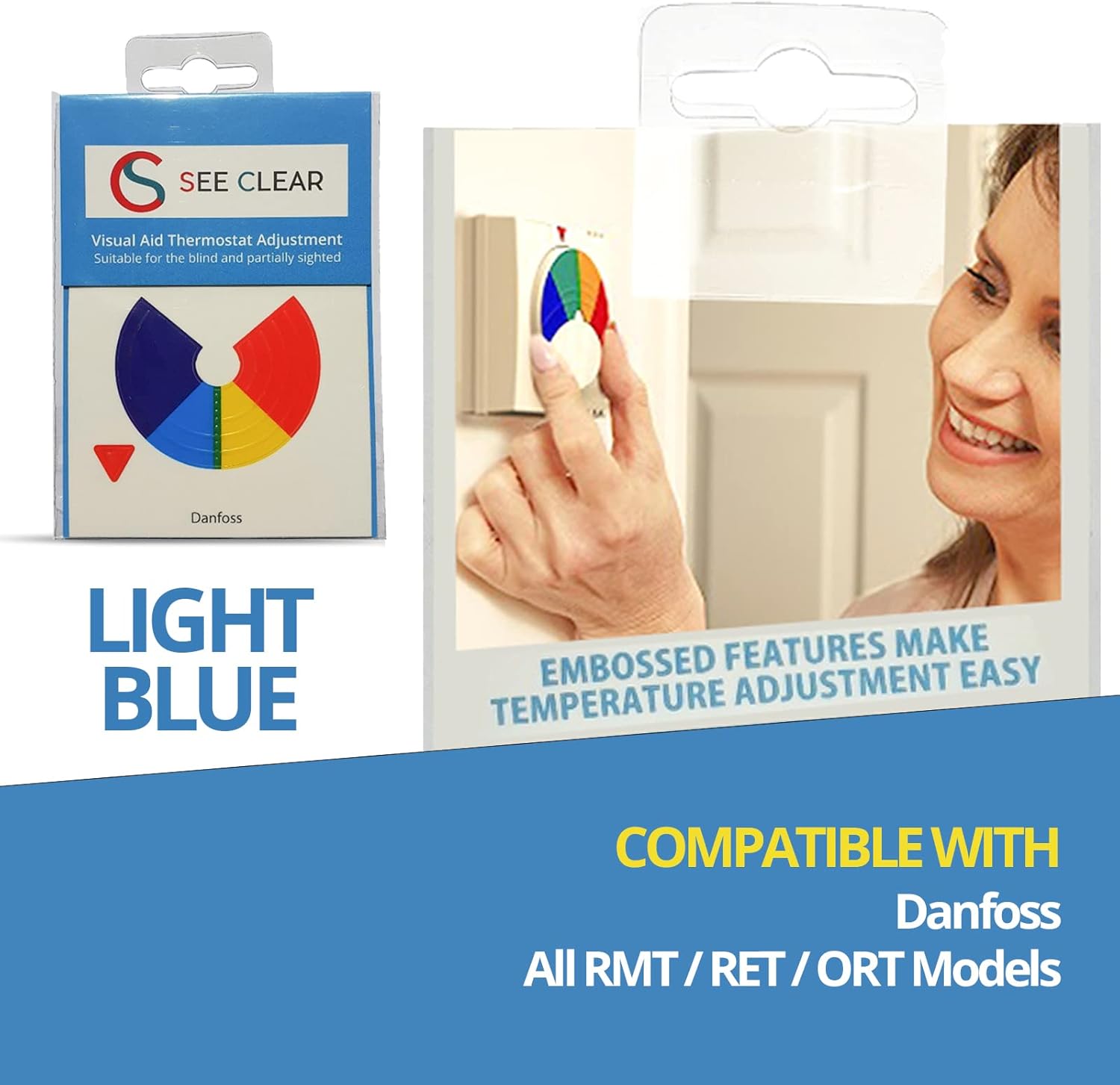 dedgoodstuff See Clear Thermostat Visual Aid Embossed Braill Sticker