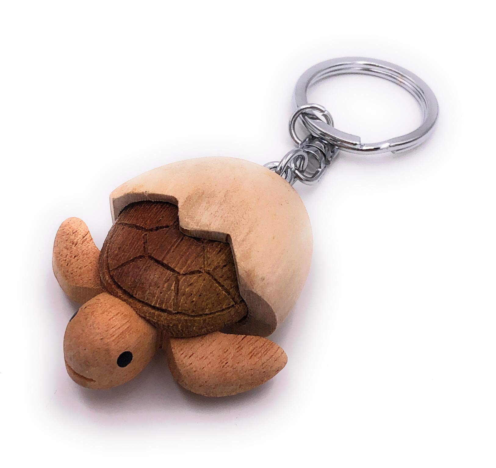 H-Customs Wood Turtle Egg Baby Noble Handmade Keychain Pendant
