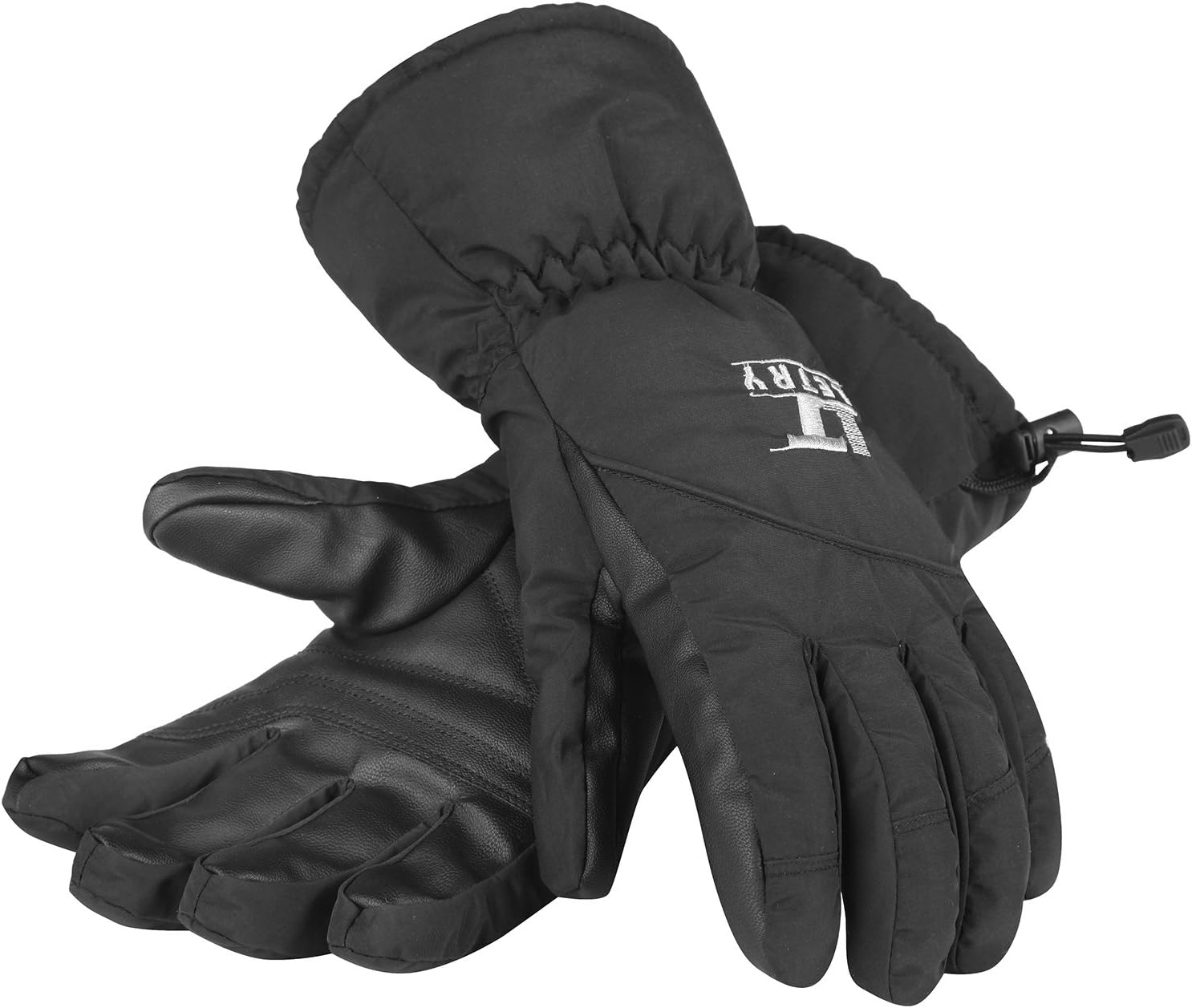 LETRY Waterproof Womens Mens Ski Gloves - Unisex Winter Outdoor Sport Thermal Warm Snow Skiing Snowmobile Snowboarding Gloves Black XL