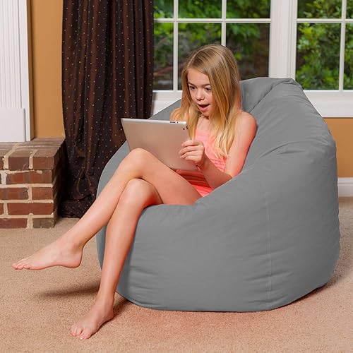 Miniatura 112 de Posh Creations - Sillón puff para niños, adolescentes y adultos, incluye funda extraíble y lavable a máquina, grande de 38 pulgadas, piel de conejo